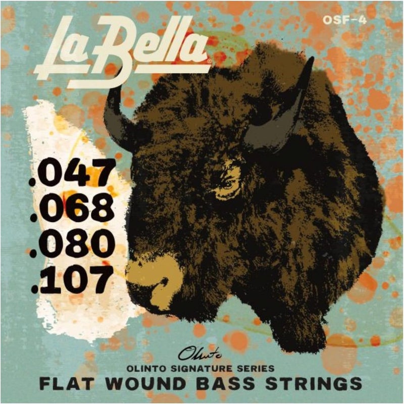 La Bella OSF-4 Olinto Signature Series Flat Wound Bass String 4-String Set 47-107 - Image 2